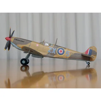 1:33 3D Бумажная Модель Строительные Наборы Самолет Британский Истребитель Spitfire IXC DIY Hamdwork Игрушки Для Взрослых Собрать Военную Коллекцию