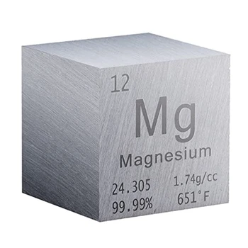 1 Дюймовый Кубик магния из металла с элементами высокой плотности, куб из чистого металла, пригодный для коллекций Elements, материал для лабораторных экспериментов