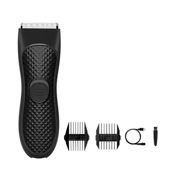 1 комплект Мужской Электрический Триммер для стрижки волос в паху, черный Эпилятор, Перезаряжаемая Бритва