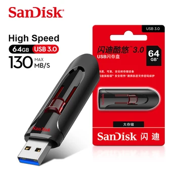 100% Оригинальный SanDisk CZ600 USB 3,0 Флэш-накопитель 16 ГБ Флеш-накопитель 32 ГБ 64 ГБ 128 ГБ USB 3,0 Memory Stick флеш-накопитель