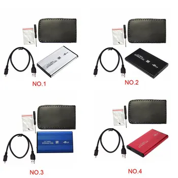 2,5-дюймовый USB 2,0 SATA Внешний мобильный жесткий диск Коробка Корпус из алюминиевого сплава, адаптер, Корпус для ПК, ноутбука, ноутбука