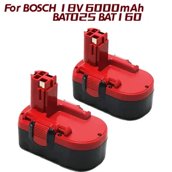 2 упаковки BAT025 18V 6000mAh Аккумулятор для Bosch Ni-MH Сменный Аккумулятор BAT025 BAT038 BAT040 BAT041 BAT180 PSR18 GSR18 2607335536
