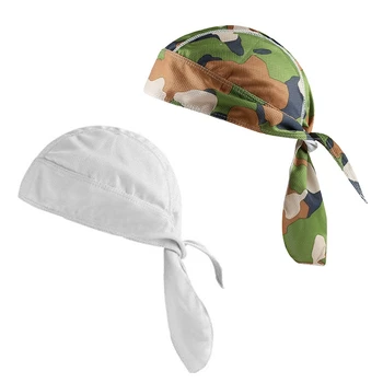 2 шт. Быстросохнущий головной платок, Кепка для велоспорта, Летняя Мужская шапка для бега и верховой езды, повязка на голову с капюшоном, белый и камуфляжный
