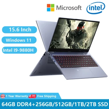 2023 Игровые Ноутбуки I9 Ноутбуки Компьютер ПК Windows 11 15,6 дюймов Intel I9-9880H 64 ГБ оперативной памяти Двойной M.2 2 ТБ SSD DDR4 с подсветкой WiFi