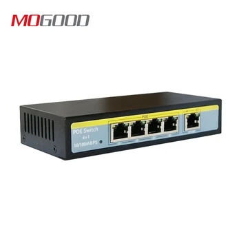 5-портовый PoE-коммутатор MoGood 802.3af/802.3at Для 8-канальных видеорегистраторов и IP-PoE-камер видеонаблюдения, безопасное расстояние передачи 250 метров