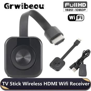 Grwibeou Беспроводной 1080p HDMI-совместимый ТВ-стик Wifi Дисплей-приемник Для Miracast Screen Mirror TV Dongle Поддержка HDTV Для IOS
