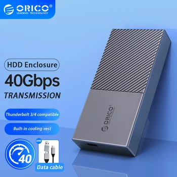 ORICO 40 Гбит/с Thunderbolt SSD Case USB4.0 M.2 SSD Case M2 NVMe Case Совместим с алюминиевым корпусом Thunderbolt 3 4 USB3.2 Type-C