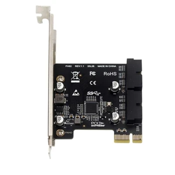 PH62 PCI Riser Card Адаптер 2 Порта USB3.0 Концентратор Внутренний 19/20-контактный разъем USB 3 Для PCIE PCI Express Карта-адаптер