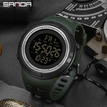 SANDA 2003 Модные Военные часы 50 м Водонепроницаемые спортивные часы для мужчин светодиодные Электронные цифровые наручные часы Relogio Masculino