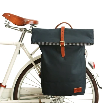 Tourbon Велоспорт Холст Велосипедный рюкзак Велосипедная задняя стойка Наплечная сумка Школьная сумка для 15-дюймового ноутбука