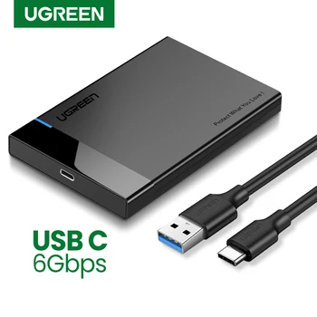 Ugreen 2,5 Жесткий диск SSD Чехол SATA к USB 3,1 Чехол-адаптер HD Внешний корпус жесткого диска Коробка для жесткого диска Типа USB C Корпус UASP