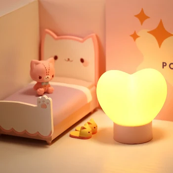 USB Сердце Розовый Ночник Подключаемый Светодиодный Светильник Для Украшения Спальни Мини USB Лампа Подарочный Декор Комнаты Рождественская Свадебная Креативная Лампа Теплая