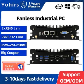 Yohirs Самый дешевый Безвентиляторный Промышленный ПК i5 7287U i3 6157U 2LAN 2 * DB9 COM Прочный Планшетный Компьютер SIM-карта 8 * USB HD VGA WIFI Win10