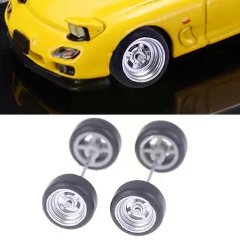 Автомобильные колеса 1:64 Для автомобильной резиновой шины с колесной осью, модель автомобиля, Модифицированная деталь, гоночный автомобиль 