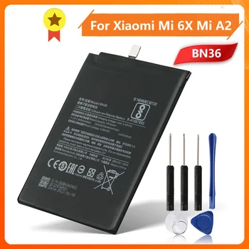 Аккумулятор для телефона Xiao Mi 6X Mi A2 MiA2 Сменный аккумулятор Емкостью 3010mAh + инструмент для изготовления батареек