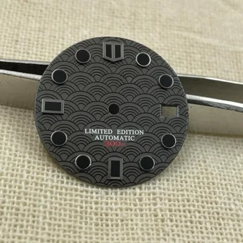 Аксессуары для часов Диаметр циферблата часов 28,5 мм Черный механический циферблат для дайвинга без подсветки для механизма NH35/NH36