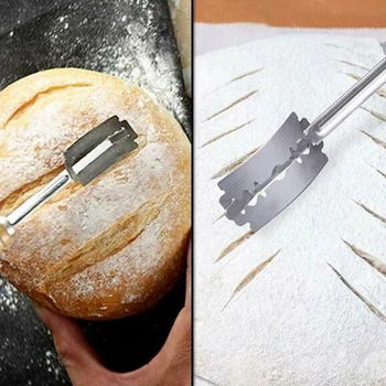 Бритвенный инструмент для нарезки хлеба для Пекаря Grignette Lame Для теста с 5 лезвиями и буковой ручкой Для приготовления жирных, чистых надрезов