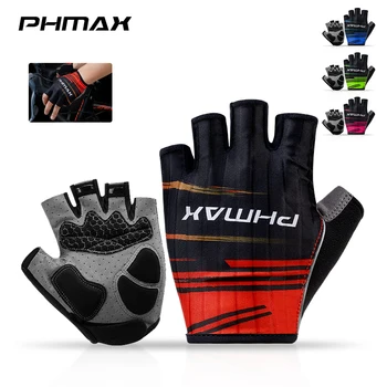 Велосипедные перчатки PHMAX, противоскользящие Велосипедные перчатки на половину пальца Для верховой езды, Дышащие амортизирующие перчатки для спортивных велосипедов MTB, Мужские И женские