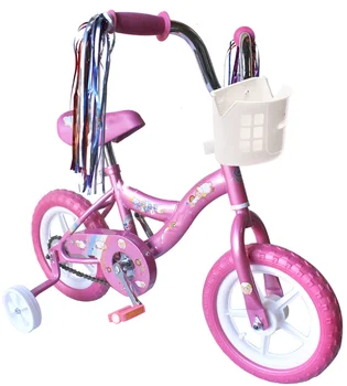Детский велосипед для начинающих 12 дюймов для мальчиков и девочек 2-4 лет, Велосипедная Поролоновая шина для использования в помещении Без тормоза - Розовый