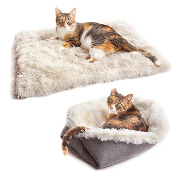 Домашняя кровать для кошки, моющийся зимний теплый коврик для щенка, коврик для кошек, котенок, складная мягкая кровать для собаки, товары для домашних животных