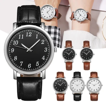 Женские кварцевые часы для пары, наручные часы с кожаным ремешком, часы для повседневной жизни, дисплей времени для большинства случаев, ретро стиль H9