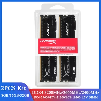Комплект памяти DDR4 8GB 32GB 16GB (2x8GB) Memoria 3200 МГц 2666 МГц 2400 МГц DIMM 1,2 В 288 Контактов PC4-25600 PC4-21300 Оперативная память DDR4 HyperX FURY