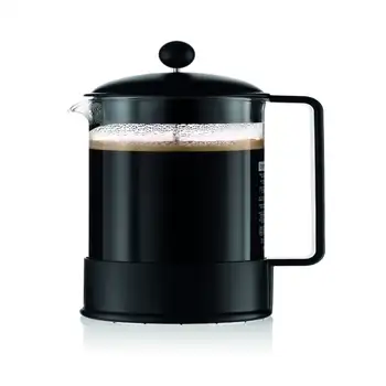 Кофеварка для приготовления кофе во френч-прессе, боросиликатное стекло, 51 унция, черная