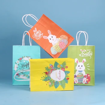 Крафт-бумажный пакет цвета милого кролика, Вечеринка по случаю Дня рождения, Свадьба, Рождество, Новый Год, Детские сувениры, печенье, Украшение для закусок