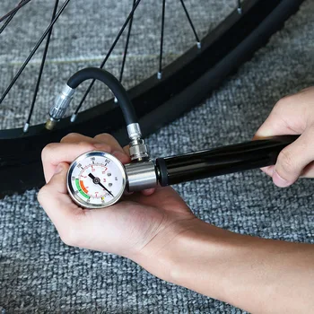 Мини-велосипедный насос с манометром Ручной Велосипедный насос Presta и Schrader Ball Road MTB Tire Bike Pump Снаряжение для верховой езды