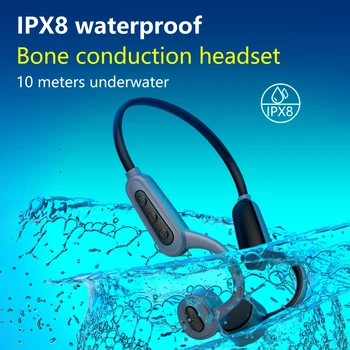Наушники с Истинной Костной Проводимостью Для Плавания IPX8 Водонепроницаемые Беспроводные Гарнитуры Bluetooth 16 ГБ MP3 Аудио Музыкальный Плеер Спортивные Наушники