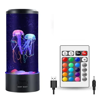 Новая Электрическая лавовая лампа с медузами, Настольная лампа для аквариума с медузами, изменяющий цвет Аквариум с медузами для домашнего декора и комнаты