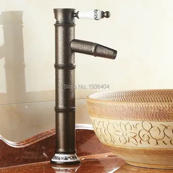 Новый роскошный смеситель для раковины в классическом европейском стиле с одной ручкой, Антикварные бамбуковые смесители для горячей и холодной ванны Bacia Torneira RB1039