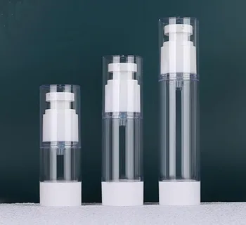 пластиковая бутылка безвоздушного насоса объемом 50 мл для лосьона, эмульсии, сыворотки, жидкой основы, отбеливающей эссенции, восстанавливающего комплекса, косметической упаковки