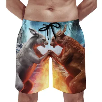 Пляжные шорты-кенгуру в 3D стиле, Модные пляжные шорты в стиле Инь Ян, узор для Бега, Серфинга, Быстросохнущие Плавки, Подарок на День рождения