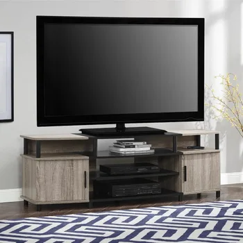 Подставка для телевизора Ameriwood Home Carson для телевизоров до 70 дюймов, ТВ-столы из дуба Sonoma для гостиной