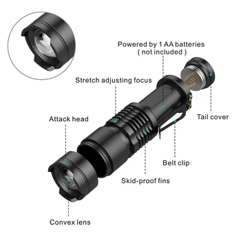 Портативный мини ручной мощный светодиодный фонарик Q5 LED Дальнего действия Сильный свет Тактический карманный фонарик яркий