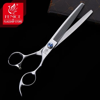 Профессиональные ножницы для стрижки волос Fenice 7,5 дюймов Филировочные Ножницы с синим винтом Япония 440C Нержавеющая сталь