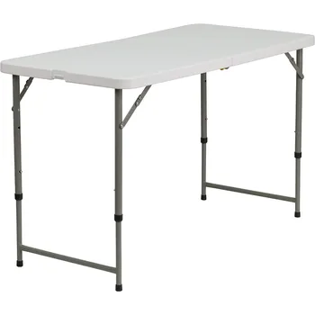 Раскладной столик из гранитного белого пластика с регулируемой высотой 4 фута