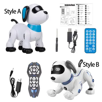 Роботизированная собака с дистанционным управлением, Программируемые радиоуправляемые игрушки-роботы-каскадеры, Электронные домашние животные, Радиоуправляемая игрушка-собака для 3 ~ 8 мальчиков, подарки на день рождения