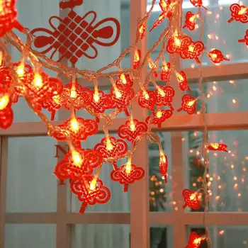 Светодиодные фонарики с китайским узлом, красные гирлянды, Новогодний 2022 Весенний фестиваль, Подвесной декор, принадлежности для вечеринок