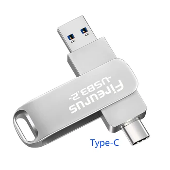 Серый/Серебристый Металлический USB-накопитель 512 ГБ 2-в-1 Высокоскоростная флешка для передачи файлов Двойного назначения OTG USB 3.2 Type-C Интерфейс Портативный