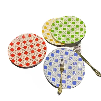 Скандинавская керамическая тарелка с ручной росписью, креативная посуда, Набор обеденных тарелок, Зарядное устройство, тарелки для свадебной пасты, тарелка с чашей