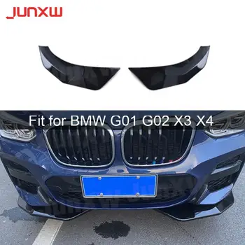 Углеродное волокно FRP Черный Автомобильный Передний Бампер Для Губ, Разветвители Для Подбородка, Закрылки, Защитные Чехлы Для BMW X3 G01 X4 G02 M Sport 2019-2021
