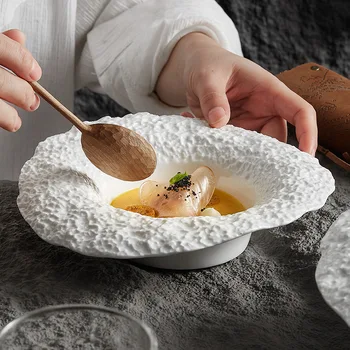 узор соломенная шляпа чаша тарелка для пасты керамической салат пластины отечественного грибного супа тарелка тарелка глубокая старший смысл клуб тарелку
