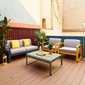 Уличный диван из алюминиевого сплава металлическая краска для отдыха простой лофт промышленный ветер железная художественная мебель сад во внутреннем дворе водонепроницаемый