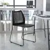 Флэш-мебель серии HERCULES 661 фунт. Вместительный темно-синий стул для штабелирования с вентиляционной спинкой и основанием для салазок с серым порошковым покрытием