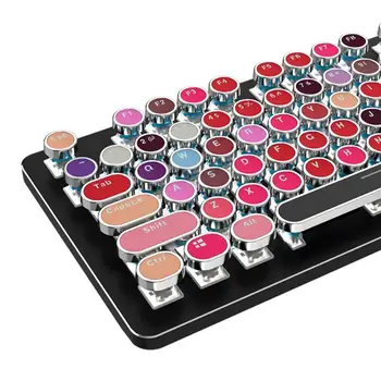 104 Клавиши ABS, разноцветные круглые колпачки для ключей, цветная подсветка губной помады, механические колпачки для клавиш, разноцветные колпачки для клавиш для ПК, компьютера