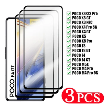 3 шт. Смартфон из закаленного стекла Для xiaomi Poco X4 X5 M4 pro F4 GT F3 M5 M5s X3 NFC защитная пленка для экрана телефона