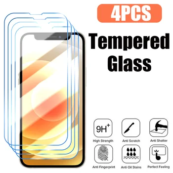 4 Шт. Закаленное стекло для iPhone 11 Pro XR X XS Max Защитная пленка для экрана для iPhone 11 8 Plus 7 6 6S SE 2020 Защитное Стекло
