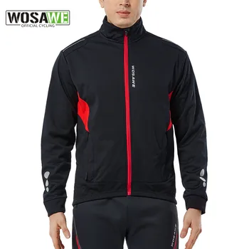 Зимняя велосипедная куртка WOSAWE, Термальная флисовая одежда, пальто, Водоотталкивающая Ветрозащитная Светоотражающая Велосипедная майка, мужская спортивная одежда